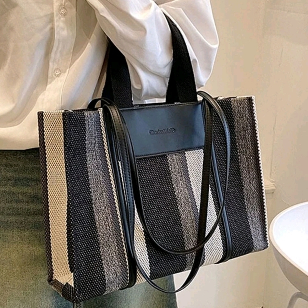 Colorblock Shouder Handle Bag